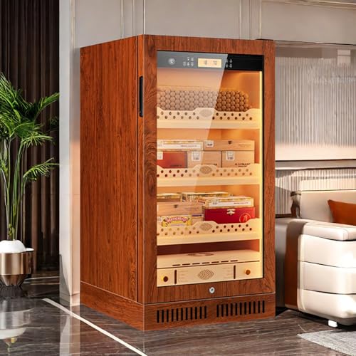 XSDAJSD Zigarren-Humidorschrank für 600 Zigarren mit Innenfutter aus spanischem Zedernholz, dicht schließender Magnettür, Schubladen mit großem Fassungsvermögen, Geschenke für Zigarrenliebhaber von XSDAJSD