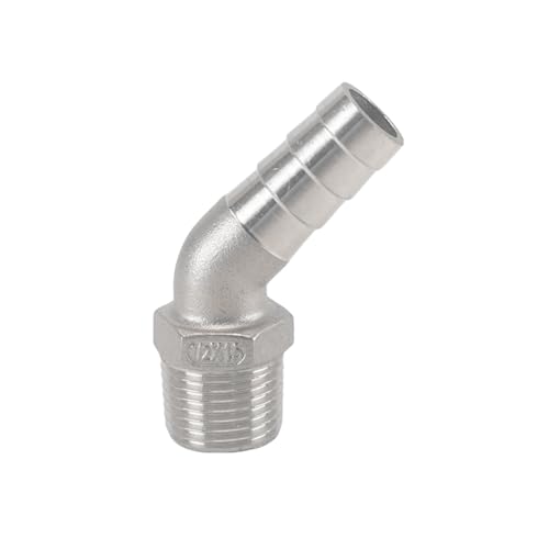 XSDSM 45° Winkel Schlauchanschluss Edelstahl Verbinder Außengewindeverschraubungen Schlauchverbinder Passend für Rohranschluss,G 1/2 "Externer Faden - 15 MM XSDSM 45° Winkel Schlauchanschluss Edelstahl Verbinder Außengewindeverschraubungen Schlauchverbinder Passend für Rohranschluss,G 1/2 "Externer Faden - 15 MM von XSDSM