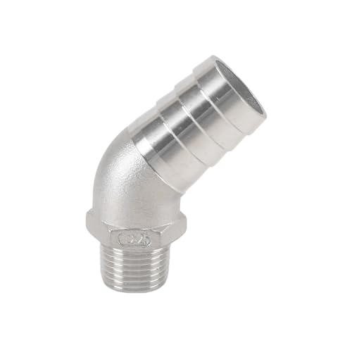 XSDSM 45° Winkel Schlauchanschluss Edelstahl Verbinder Außengewindeverschraubungen Schlauchverbinder Passend für Rohranschluss,G 1/2 "Externer Faden - 25 MM XSDSM 45° Winkel Schlauchanschluss Edelstahl Verbinder Außengewindeverschraubungen Schlauchverbinder Passend für Rohranschluss,G 1/2 "Externer Faden - 25 MM von XSDSM