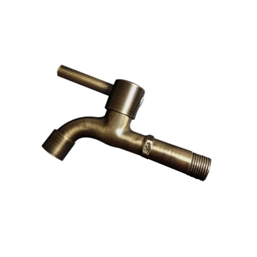 XSDSM Außenwasserhahn Wasserhahn Garten Wandmontage Kaltwasserhahn Netzauslauf Einzelgriff für Mop Pool G1/2, Edelstahl,Bronze,13 CM von XSDSM