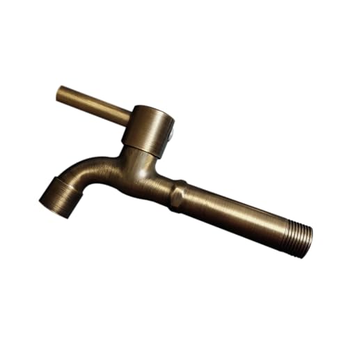 XSDSM Außenwasserhahn Wasserhahn Garten Wandmontage Kaltwasserhahn Netzauslauf Einzelgriff für Mop Pool G1/2, Edelstahl,Bronze,16 CM von XSDSM