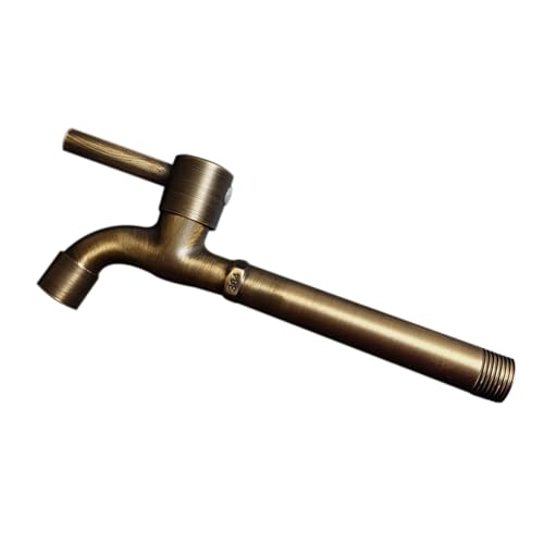 XSDSM Außenwasserhahn Wasserhahn Garten Wandmontage Kaltwasserhahn Netzauslauf Einzelgriff für Mop Pool G1/2, Edelstahl,Bronze,18 CM von XSDSM