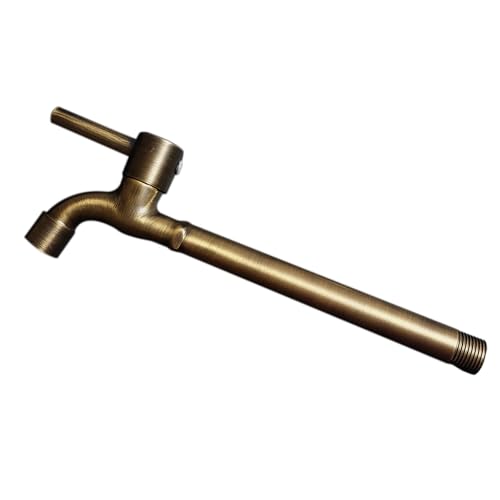 XSDSM Außenwasserhahn Wasserhahn Garten Wandmontage Kaltwasserhahn Netzauslauf Einzelgriff für Mop Pool G1/2, Edelstahl,Bronze,20 CM von XSDSM
