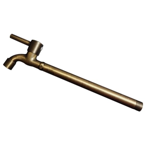 XSDSM Außenwasserhahn Wasserhahn Garten Wandmontage Kaltwasserhahn Netzauslauf Einzelgriff für Mop Pool G1/2, Edelstahl,Bronze,25 CM von XSDSM
