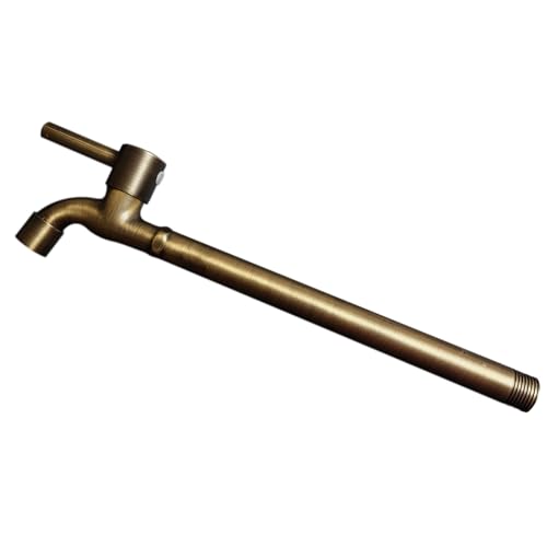 XSDSM Außenwasserhahn Wasserhahn Garten Wandmontage Kaltwasserhahn Netzauslauf Einzelgriff für Mop Pool G1/2, Edelstahl,Bronze,30 CM von XSDSM