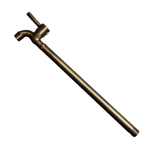 XSDSM Außenwasserhahn Wasserhahn Garten Wandmontage Kaltwasserhahn Netzauslauf Einzelgriff für Mop Pool G1/2, Edelstahl,Bronze,40 CM von XSDSM