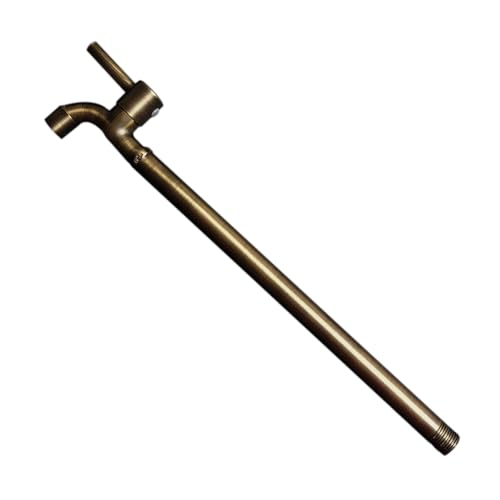 XSDSM Außenwasserhahn Wasserhahn Garten Wandmontage Kaltwasserhahn Netzauslauf Einzelgriff für Mop Pool G1/2, Edelstahl,Bronze,60 CM von XSDSM