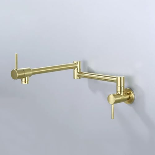 XSDSM Klappbare Wasserhahn für Die Küchenspüle Gebürstete Messing-Küchen Armatur Kaltes Wasser Wasserhähne,Gold Gebürstet von XSDSM