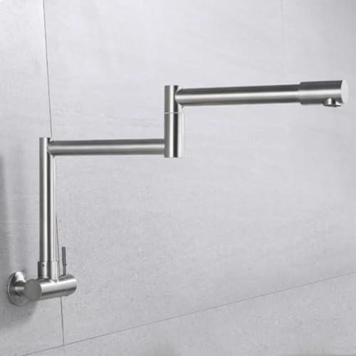 XSDSM Klappbare Wasserhahn für Die Küchenspüle Wasserhahn Wandmontage Kaltwasser Eingriff Einzelnes Loch,Gebürstete Farbe XSDSM Klappbare Wasserhahn für Die Küchenspüle Wasserhahn Wandmontage Kaltwasser Eingriff Einzelnes Loch,Gebürstete Farbe von XSDSM