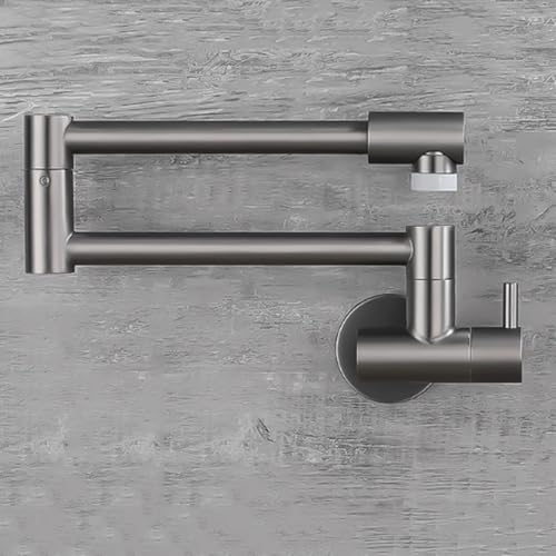 XSDSM Klappbare Wasserhahn für Die Küchenspüle Wasserhahn Wandmontage Schwenkbar Einloch Einloch-Griff,Gungrau von XSDSM