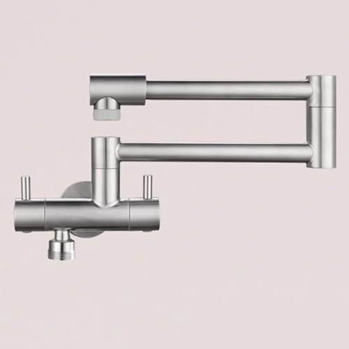 XSDSM Klappbarer Küchenarmatur Wasserhahn Wandmontage Kaltwasser Doppelgriff,Silber Gebürstet XSDSM Klappbarer Küchenarmatur Wasserhahn Wandmontage Kaltwasser Doppelgriff,Silber Gebürstet von XSDSM