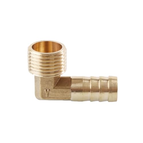 XSDSM Messing Schlauchverbinder 90° Winkelanschluss Zubehör Außengewindeverbinder Schlauchanschluss Passend für Rohranschluss,G 1/2 "Externer Faden - 14 MM von XSDSM