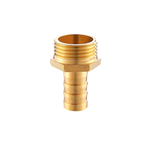 XSDSM Schlauchtülle Zubehör Messing Verbinder Sechskant Gewindeadapter Schlauchverbinder für Rohranschluss,G 3/4 "Externer Faden - 14 MM von XSDSM