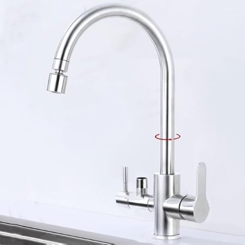XSDSM Spültischarmatur Küche Edelstahl Wasserhahn Wasserhahn Mit Spülmaschinenanschluss,Silber von XSDSM