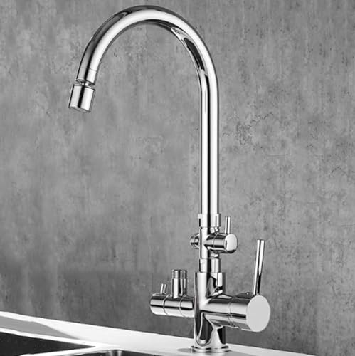 XSDSM Taps Geschirrspüler Küche Armaturen Spüle Heißes und Kaltes Wasser,Silber von XSDSM