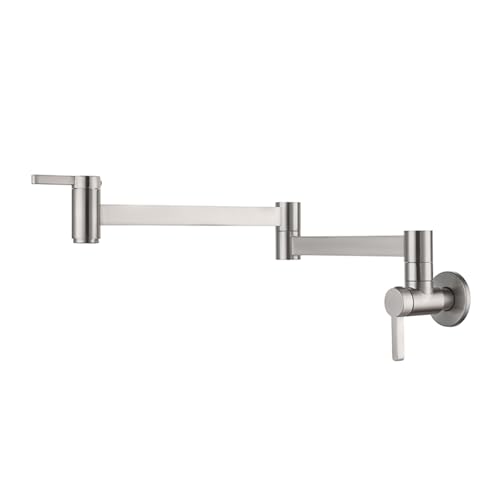 XSDSM Topffüller Wasserhahn Schwarz Wasserhahn Küche Wandmontage Messing Klappbar Doppelschalter,Nickel Gebürstet XSDSM Topffüller Wasserhahn Schwarz Wasserhahn Küche Wandmontage Messing Klappbar Doppelschalter,Nickel Gebürstet von XSDSM