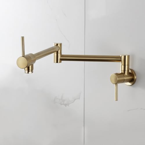 XSDSM Wandmontage Topffüller Wasserhahn Klappbare Wasserhahn für Die Küchenspüle für Kaltes Wassergebrauch,Gold Gebürstet XSDSM Wandmontage Topffüller Wasserhahn Klappbare Wasserhahn für Die Küchenspüle für Kaltes Wassergebrauch,Gold Gebürstet von XSDSM