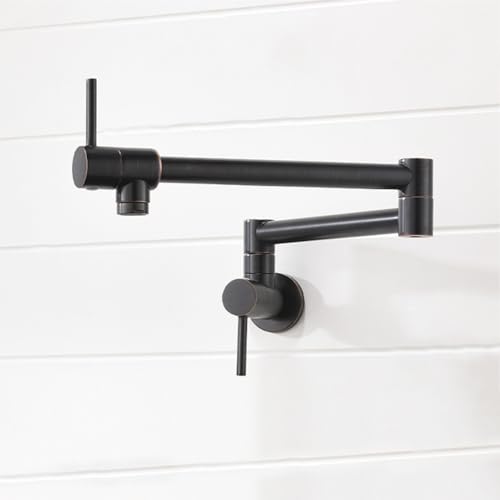 XSDSM Wandmontage Topffüller Wasserhahn Klappbare Wasserhahn für Die Küchenspüle für Kaltes Wassergebrauch,Schwarz von XSDSM