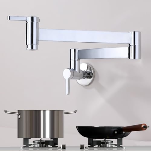 XSDSM Wandmontage Topffüller Wasserhahn Messing Kaltwasser Wasserhahn mit Zwei Wasserspray-Modi,Chrombeschichtung XSDSM Wandmontage Topffüller Wasserhahn Messing Kaltwasser Wasserhahn mit Zwei Wasserspray-Modi,Chrombeschichtung von XSDSM