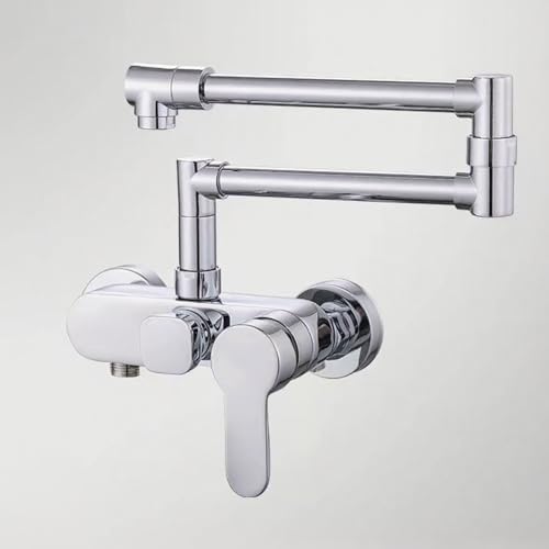 XSDSM Wandmontierter Küchen-Klapphahn Küche Stove Water Injection Wasserhahn Hot and Cold Water,Silber XSDSM Wandmontierter Küchen-Klapphahn Küche Stove Water Injection Wasserhahn Hot and Cold Water,Silber von XSDSM