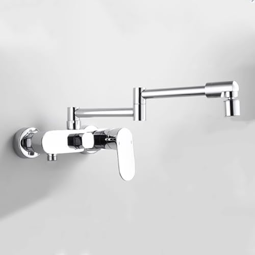 XSDSM Wasserhahn Küche Wandmontage Messing Klappbare Wasserhahn für Die Küchenspüle Dualfunktion Faltbar,Silber XSDSM Wasserhahn Küche Wandmontage Messing Klappbare Wasserhahn für Die Küchenspüle Dualfunktion Faltbar,Silber von XSDSM
