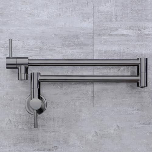 XSDSM Wasserhahn Küche Wandmontage Nur Kaltwasser Kochgeschirr Wassereinspritzung Wasserhahn Ein Loch Doppelgriff,Gungrau XSDSM Wasserhahn Küche Wandmontage Nur Kaltwasser Kochgeschirr Wassereinspritzung Wasserhahn Ein Loch Doppelgriff,Gungrau von XSDSM