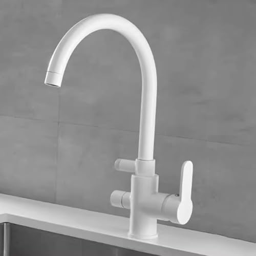 XSDSM Wasserhahn Spülbecken 1/2 Zoll 360 ° Rotierender Wasserhahn Geschirrspüler,Weiß von XSDSM