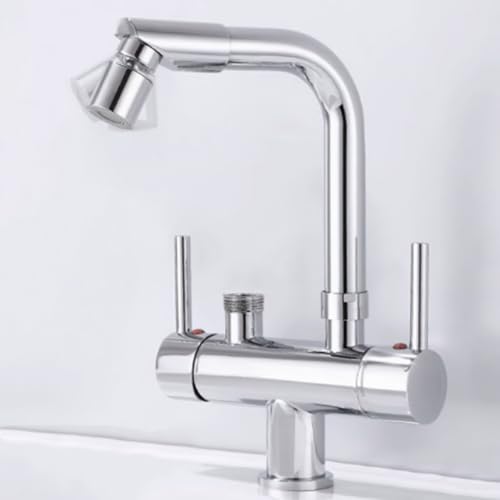 XSDSM Wasserhahn Spülbecken Heiß und Kaltes Wasser Küchen Wasserhahn,Silber von XSDSM