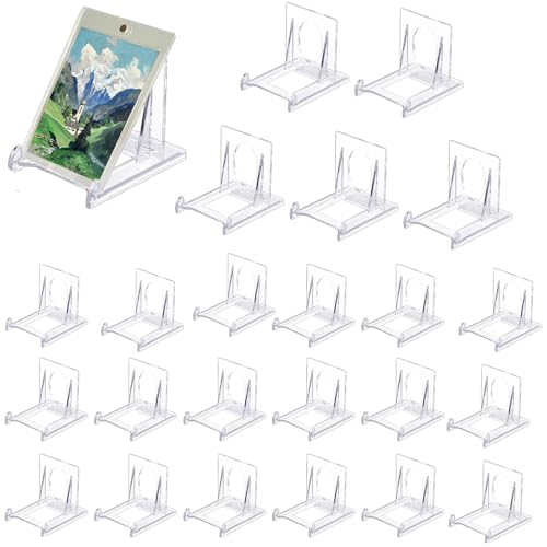XSEXO 24 Stück Acryl Ständer Kunststoff Tellerständer，6.5*5*5.5 cm Kunststoff Aufsteller Ständer Verstellbar Dekotellerhalter Tellerständer Deko Aufsteller für Elektronische Produkte Fotodisplays von XSEXO