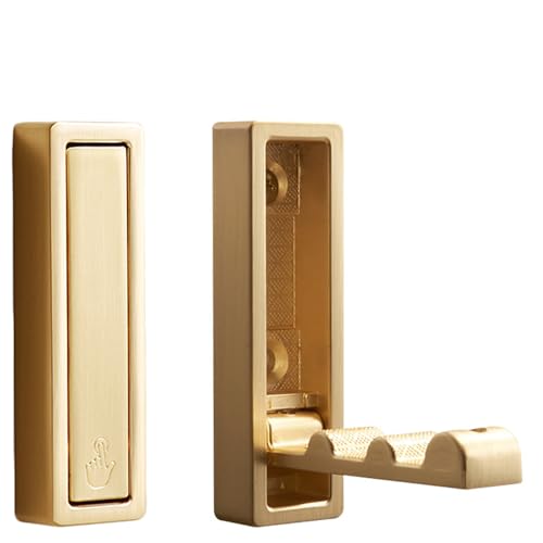 XSGTZMJ 2 x faltbare Kleiderhaken, robuster, faltbarer Haken aus Zinklegierung, faltbare goldene Wandhaken für Badezimmer, Eingangsbereich, Schrank, Pool und Küche sind Mantel, Schlüsselrucksack XSGTZMJ 2 x faltbare Kleiderhaken, robuster, faltbarer Haken aus Zinklegierung, faltbare goldene Wandhaken für Badezimmer, Eingangsbereich, Schrank, Pool und Küche sind Mantel, Schlüsselrucksack von XSGTZMJ
