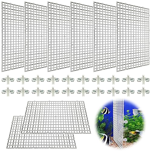 XSHAO 8 Stück Aquarium Trennwand, Trennwand Fisch Tank mit 20 Aquarium Divider Saugnapf für Verschiedene Fische zu Trennen den Fisch Vom Kampf Abhalten (Transparent 30 × 15CM) von XSHAO