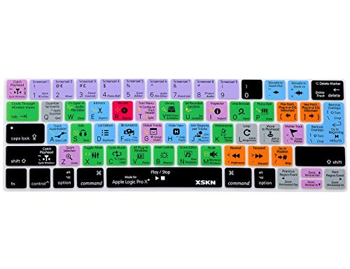 XSKN Mac Logic Pro X Tastaturabdeckung aus Silikon für 2016 Touch Bar MacBook Pro 13 (A1706) & MacBook Pro 15 (A1707), US EU Layout von XSKN