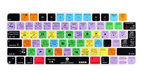 XSKN Shortcuts and Languages Series Silikon-Tastaturabdeckung für Apple 2021 veröffentlicht iMac M1 Chip Magic mit Touch ID A2449 Lock Key A2450 (EU&US Version Lightroom Classic) (SHK-372) von XSKN