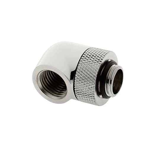 XSPC Adapter 90 Grad G1/4 Zoll AG auf G1/4 Zoll IG - drehbar, Chrome von XSPC