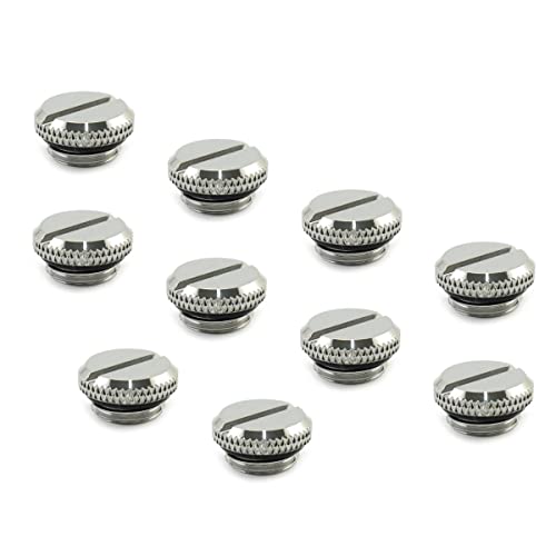 XSPC Compatible Verschlussstopfen V2 G1/4 Zoll AG - 10er Pack, Chrome von XSPC