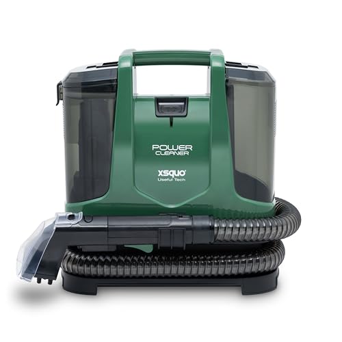 Staubsauger für Polster, Teppiche und Vorhänge. Sprühen, reinigt und saugt in einem Durchgang. 400 W Leistung, 2 Behälter für sauberes und schmutziges Wasser. Aktionsradius 7 m. Schiebegriff. von XSQUO Useful Tech