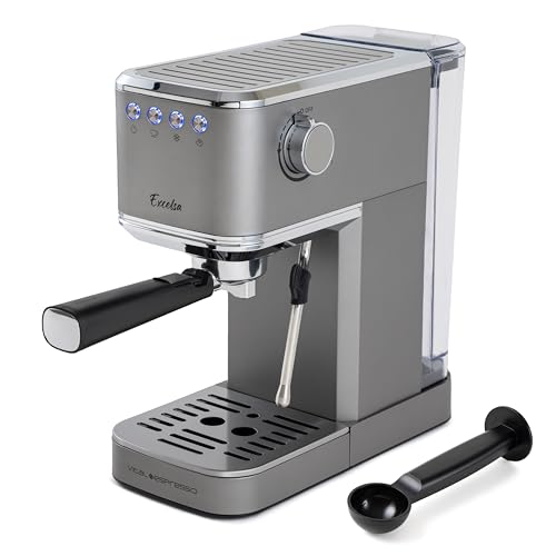 XSQUO Useful Tech Kaffee Espressomaschine Kaffeeautomat 1350 W, 20 bar, mit schwenkbarem Dampfgarer und Digitalpanel, Vital Espresso Excelsa - Kaltkaffeefunktion von XSQUO Useful Tech