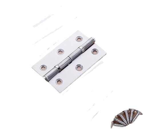 Scharniere, Türscharniere, 2" 2,5" 3" Edelstahl Geräuschloses kleines Kugellagerscharnier Verdickt for Schranktür Tor Fenster Scharnier Möbelbeschläge 1PC (Color : 3 inches)(3 Inches) von XSXSX