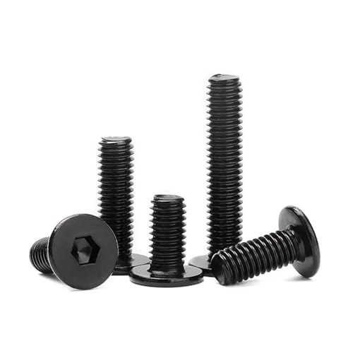 Schrauben, flache Sechskantschraube, M5, schwarzer 304 Edelstahl CM, ultradünne Flachkopf-Innensechskantschrauben, Inbusschrauben (M5 x 22 mm, 20 Stück) von XSXSX