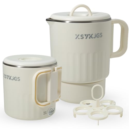 Faltbarer Wasserkocher 1L Gelb Reise Camping Wasserkessel - 600W 304 Edelstahl Elektrischer Wasserkocher BPA-freier - Doppelwand Design mit Automatische Konstanttemperatur und Dauerkochfunktion von XSYKJGS