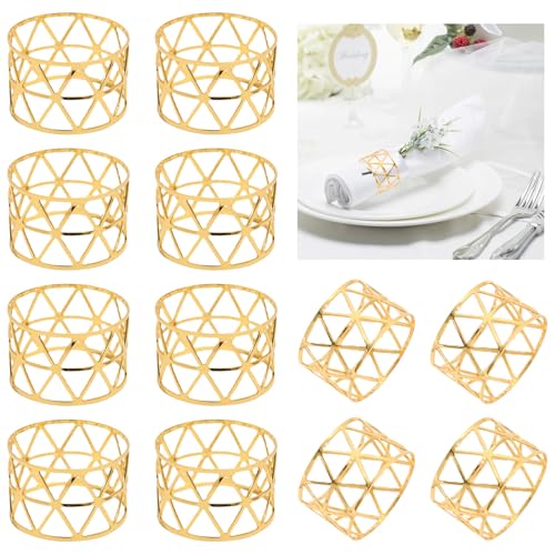 12 Stück Metall Gold Serviettenschnallen Vintage, Wiederverwendbar AushöHlen Serviettenschnallen für Jubiläum Weihnachten Neujahr Geburtstag Party Tischdekoration 12 Stück Metall Gold Serviettenschnallen Vintage, Wiederverwendbar AushöHlen Serviettenschnallen für Jubiläum Weihnachten Neujahr Geburtstag Party Tischdekoration von XSYKJGS