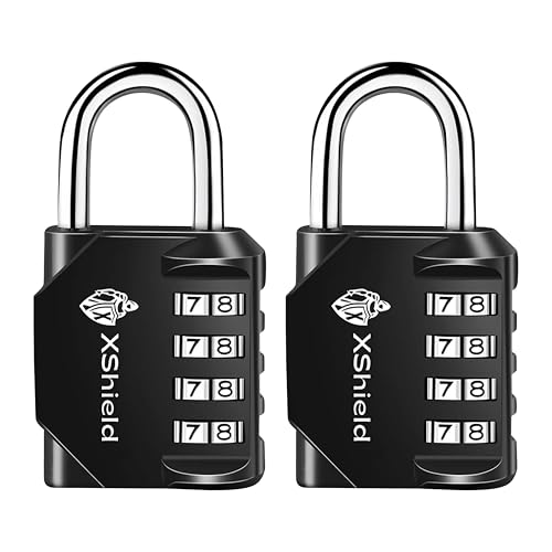 XShield 4-stelliges Vorhängeschloss, 3 Stück, Schwarz von XShield