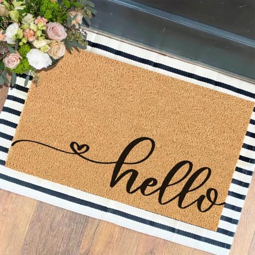 XTDJJKK Funny The Entrance Way Outside Personalisierter Teppich mit strapazierfähiger, rutschfester Kokosfaser-Fußmatte, für den Außenbereich, Geschenk für Haustierliebhaber, 59,9 x 39,9 cm (Hello XTDJJKK Funny The Entrance Way Outside Personalisierter Teppich mit strapazierfähiger, rutschfester Kokosfaser-Fußmatte, für den Außenbereich, Geschenk für Haustierliebhaber, 59,9 x 39,9 cm (Hello von XTDJJKK