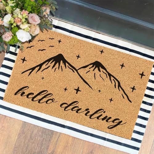 XTDJJKK Funny The Entrance Way Outside Personalisierter Teppich mit strapazierfähiger, rutschfester Kokosfaser-Fußmatte, für den Außenbereich, Geschenk für Haustierliebhaber, 59,9 x 39,9 cm (Hello the von XTDJJKK