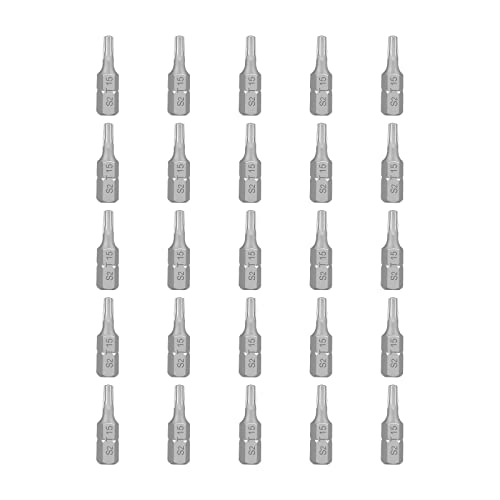 Torx Bit Set, 25 Stück Verbesserte Qualität Torx Bits T15, 25 mm Universal Bit-Sortiment für Elektrischer Bohrschrauber(Länge: 25 mm, 25 Stück) von XTDMJ