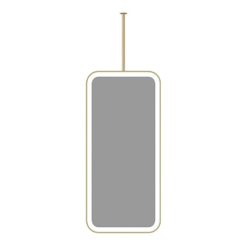 Rechteckiger, Schwebender, Doppelseitiger Spiegel For Aufhängen An Der Decke, 360-Grad-Drehung Mit LED-Licht, 3-farbiges, Dimmbares Licht, Geeignet For Die Dekoration Von Hotelwohnungen(Gold,50x100cm) von XTGDIEM