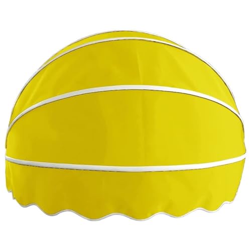 XTGDIEM Canvas Dome Fenstermarkise Faltbarer Aluminiumrahmen for Garten, Veranda, Café(Yellow,130CM/51.18in) von XTGDIEM