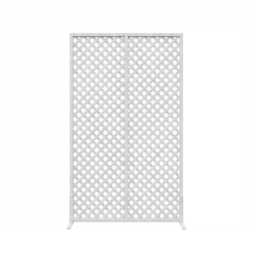 XTGDIEM Freistehende Sichtschutzpaneele aus Holz, dekorativer Sichtschutzzaun und Raum-/Gartenteiler for Terrasse, Garten, Balkon oder Hinterhof(White,90x150cm) von XTGDIEM