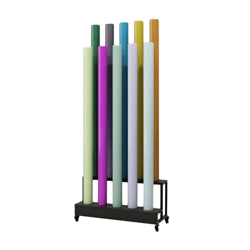 XTGDIEM Mobiles Vinylrollenregal Und Stoffrollen-Lagerregal Zur Präsentation Von Vinyl, Leder, Fensterfolie Tapeten(75x48x53cm) von XTGDIEM