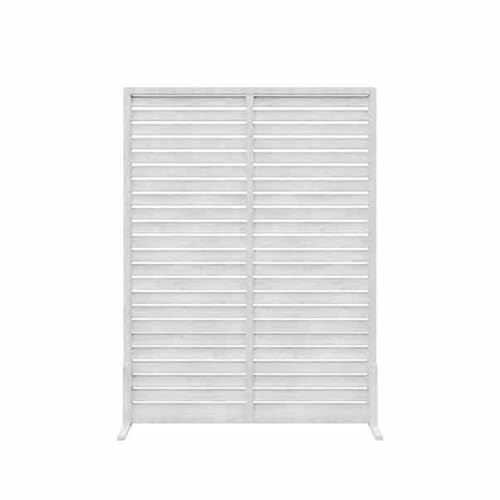 XTGDIEM Sichtschutz Aus Holz, Dekorativer Trennwand Rohren Und Lamellen, Gartenzaun for Hinterhofterrassen, Geeignet Terrassen Balkone(Color-2,90x90cm) von XTGDIEM